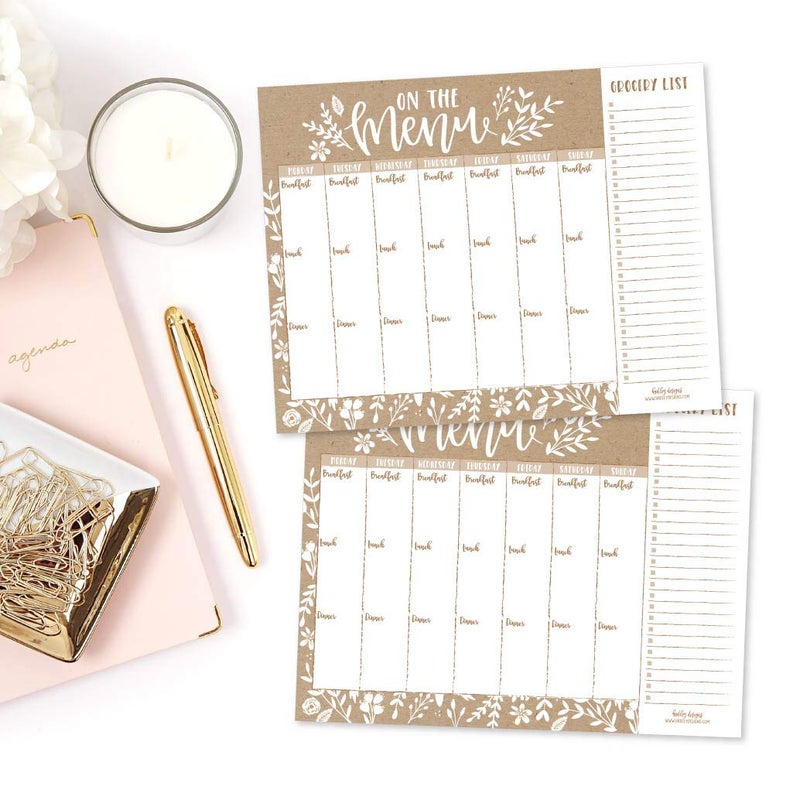 Hadley Designs Rustic Weekly Meal Planning Calendar Grocery Shopping List Magnet Pad for Fridge, Magnetic Family Pantry Food Menu Board Organizer, Week Diet Prep Planner Tools Refrigerator What to Eat Dinner Notepad - Image 5